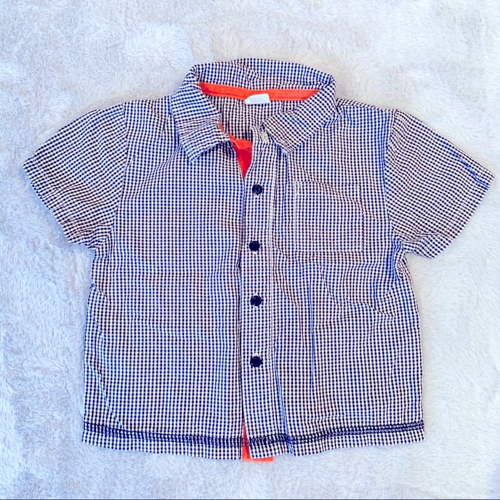 EGG Baby Boy Short Sleeve Button Up Shirt 12-18M